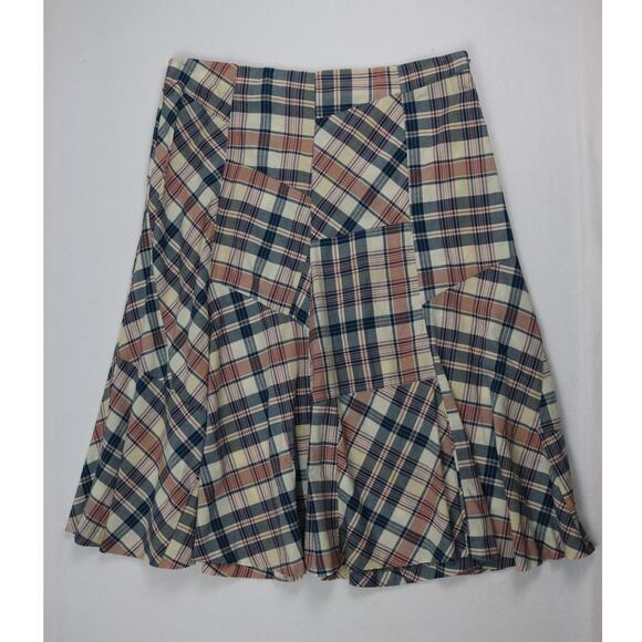Ralph Lauren Dresses & Skirts - VTG Women 16 Lauren Jeans Co Ralph Lauren Skirt Pink Blue Plaid Patchwork A-Line